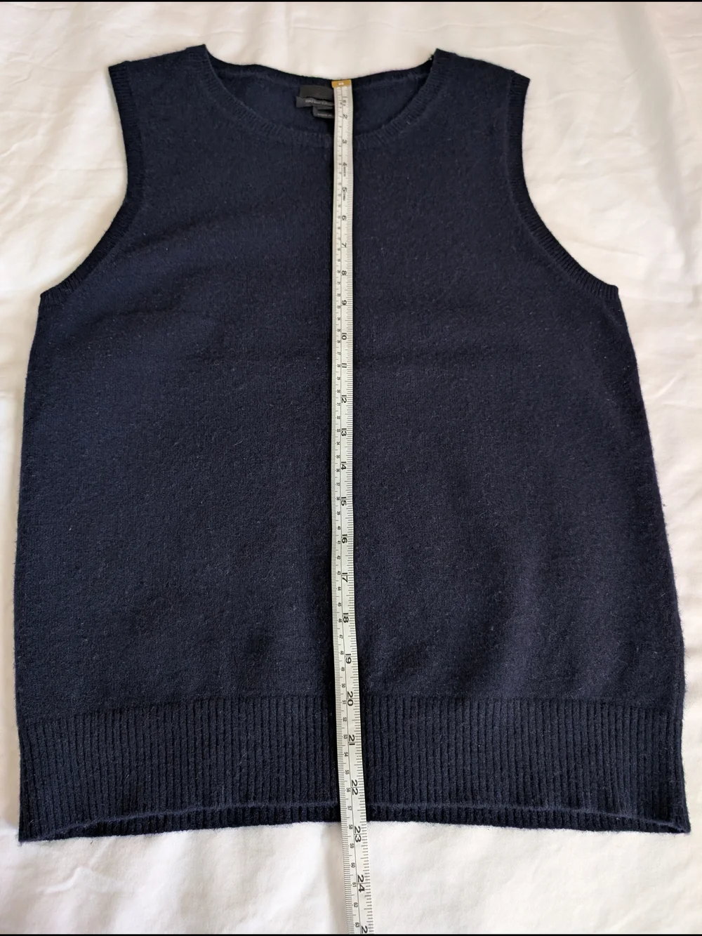 J Crew, Navy Blue, Cashmere, Women's Fine Knit Sleeveless Vest